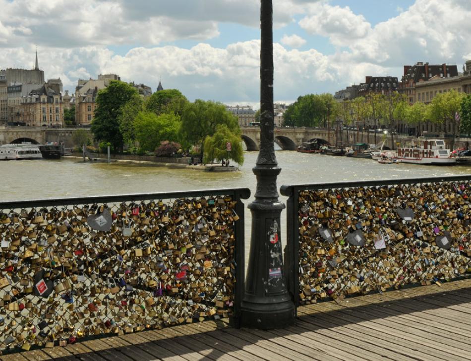 Paris Pont des Arts view of Isle St Louis Paris Pont des Arts view of Isle St Louis